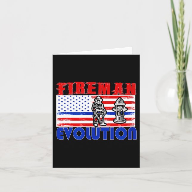 Fireman Evolution Fireman Gift Proud Firefighter Q Kort (Framsida)