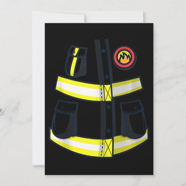 Fireman Firefighter Costume Halloween Easy Cosplay Inbjudningar (Framsida)