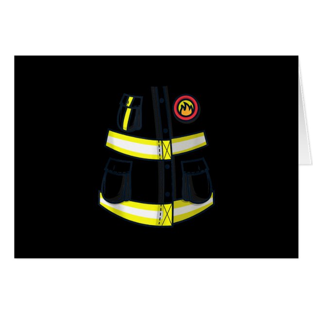 Fireman Firefighter Costume Halloween Hälsningskort (Framsidan Horizontal)