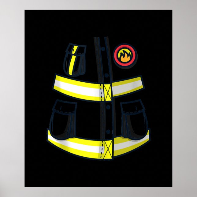 Fireman Firefighter Costume Halloween Poster (Framsidan)