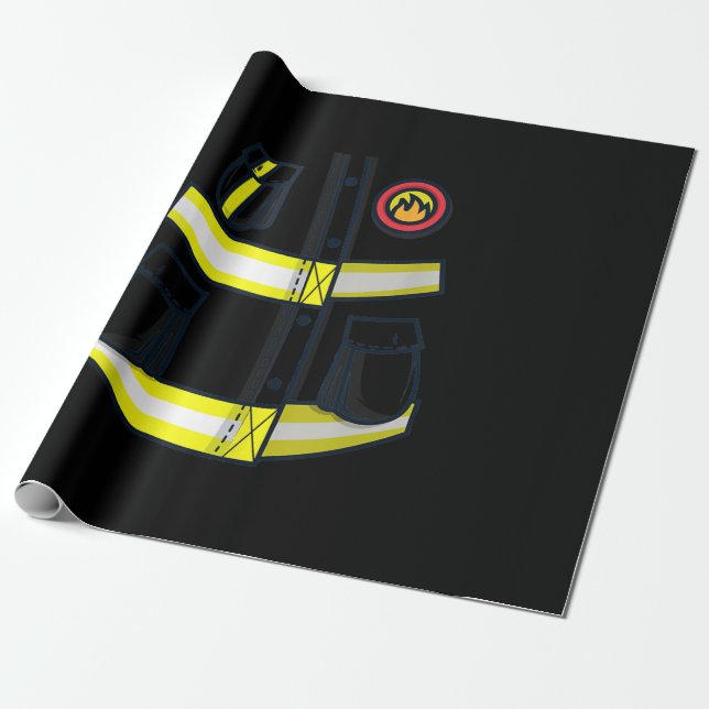 Fireman Firefighter Costume Halloween Presentpapper (Utrullad)