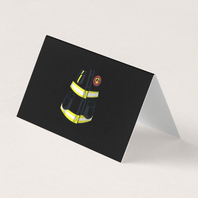 Fireman Firefighter Costume Halloween Visitkort (Framsida)