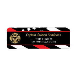 Fireman Firefighter Fire Department Return Address Returadress Etikett