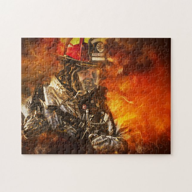 Fireman Firefighter Hero Fire Rädding Pussel (Horisontell)