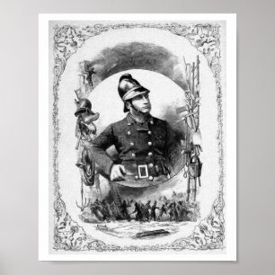 "Fireman/Firefighter" Vintage Illustration. Poster