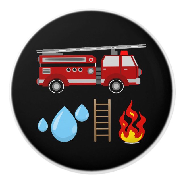 Fireman Firelångtruck Fire Lastbil Kids Boys Knopp (Framsidan)