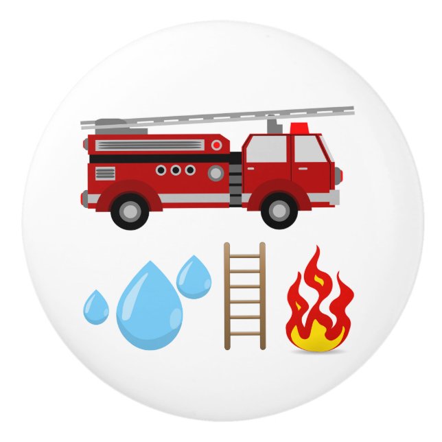 Fireman Firelångtruck Fire Lastbil Kids Boys Knopp (Framsidan)