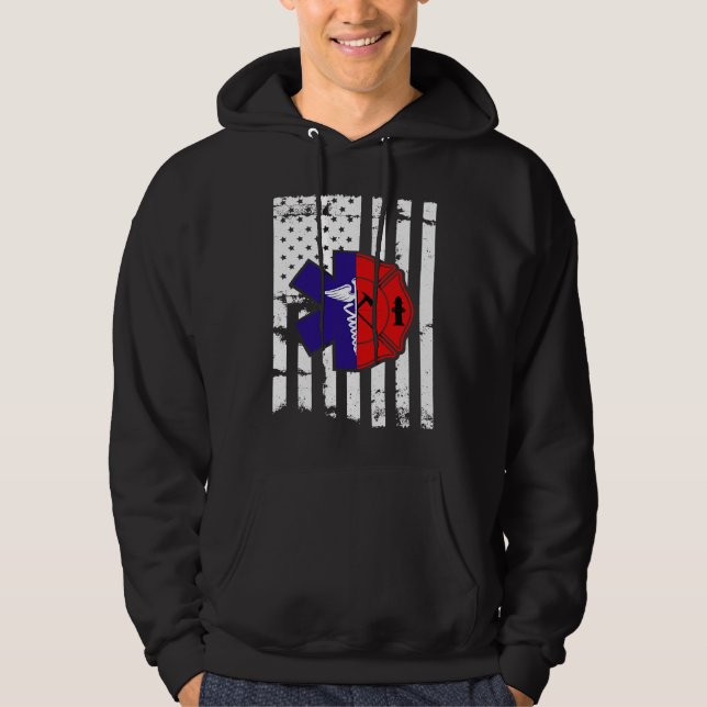 Fireman  for all Fire Heros & Red Line Fans Firefi Hoodie (Framsida)