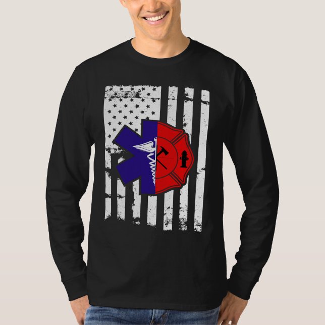 Fireman  for all Fire Heros & Red Line Fans Firefi T Shirt (Framsida)