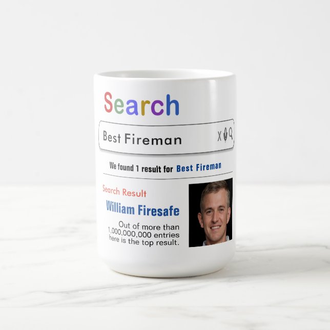 Fireman Funny Anpassningsbar Best Search Gift Mugg (Center)