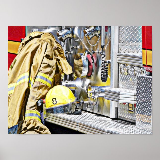 Fireman Gear och Lastbil Poster (Framsidan)