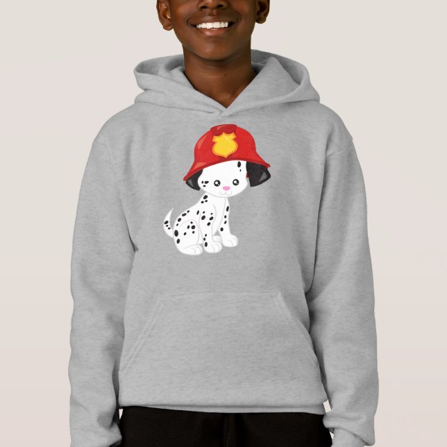 Fireman Hund, Firefighter, Dalmatien, Cute Hund T Shirt (Framsida)
