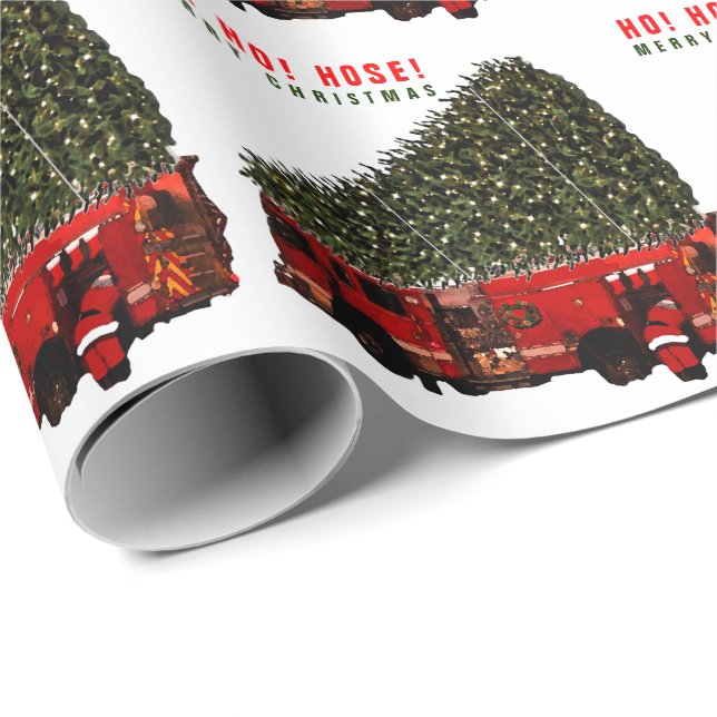 Fireman jul Helgdag Gift Presentpapper (Rullad Hörn)