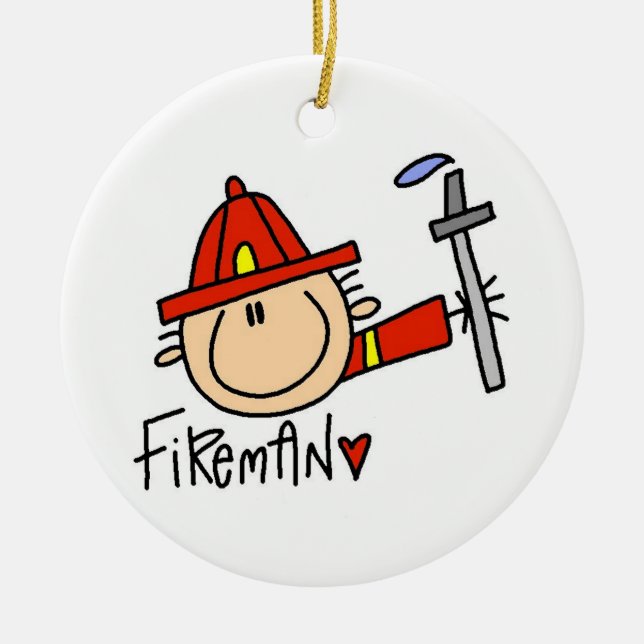 Fireman Julgransprydnad Keramik (Framsidan)