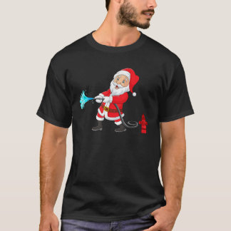 Fireman Jultomten Funny Firefighter Santa Kristus T Shirt