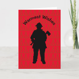 Fireman med Ax Silhouette-julkort Kort