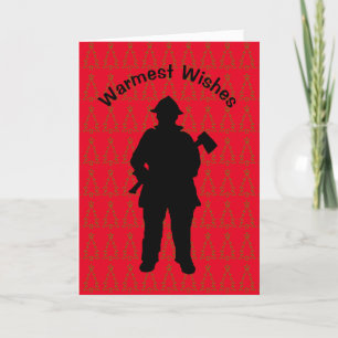 Fireman med Ax Silhouette-julkort Kort