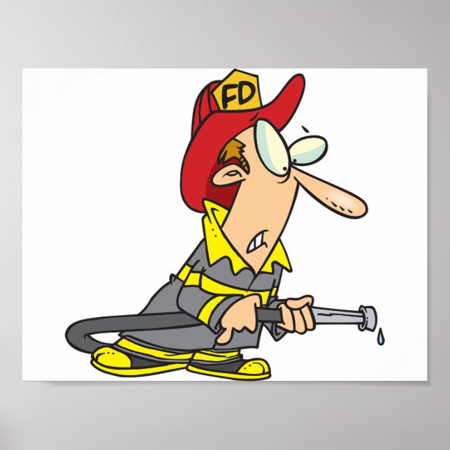 Fireman med torr Firehose Poster (Framsidan)