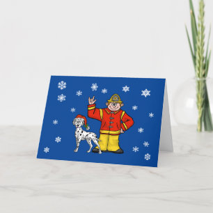 Fireman och Dalmatien Julkort Kort