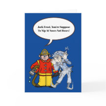 Fireman och Jack Frost jul Card