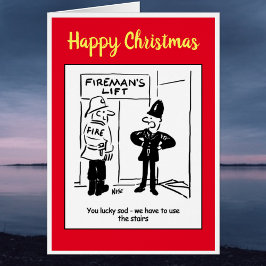 Fireman och Policeman  ett skämt Hälsningskort