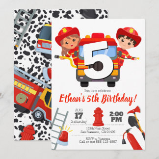 Fireman Party-inbjudan Inbjudningar