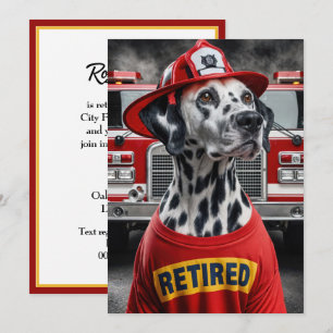 Fireman Pension Party med Dalformation Hund Inbjudningar
