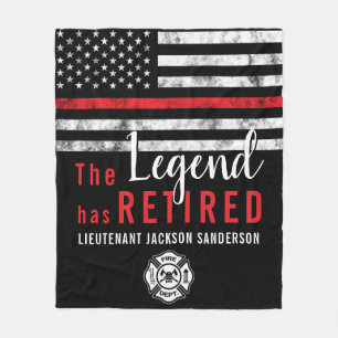 Fireman Pension Red Line Flagga Firefighter Fleecefilt