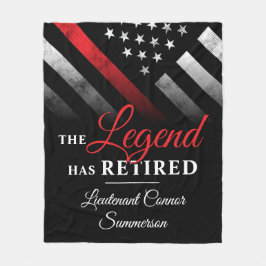 Fireman Pension Red Line Flagga Firefighter Fleecefilt