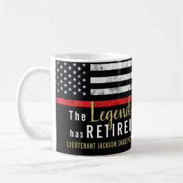 Fireman Pension Red Line Flagga Firefighter Kaffemugg