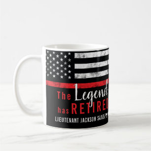 Fireman Pension Red Line Flagga Firefighter Kaffemugg