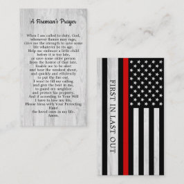 Fireman Prayer Thin Red Line Firefighter Visitkort