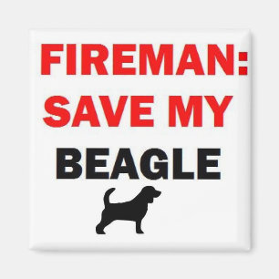 Fireman Rädding My Beagle Magnet