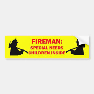 Fireman Spara Mina Speciella behov Brandsäkerhet Bildekal