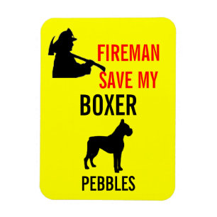 Fireman Spara My Boxer Hund Fire Safety Magnet
