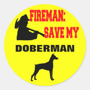 Fireman Spara My Doberman Runt Klistermärke