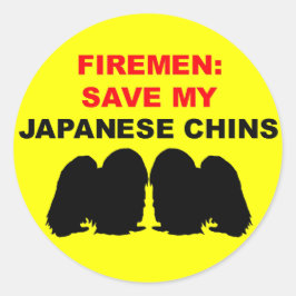 Fireman Spara My Japanska Chins Runt Klistermärke