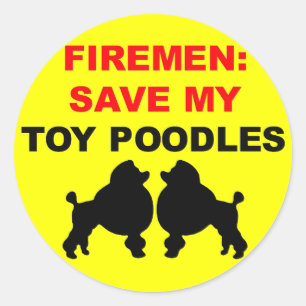 Fireman Spara My Leksak Pudel Runt Klistermärke