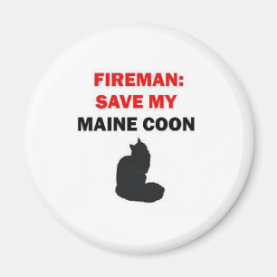 Fireman Spara My Maine Coon Cat Magnet