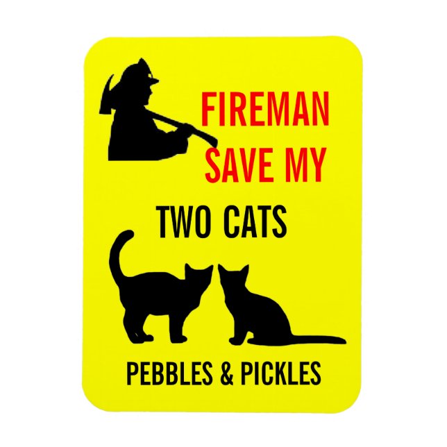 Fireman Spara My Two Cats Safety Magnet (Vertikal)