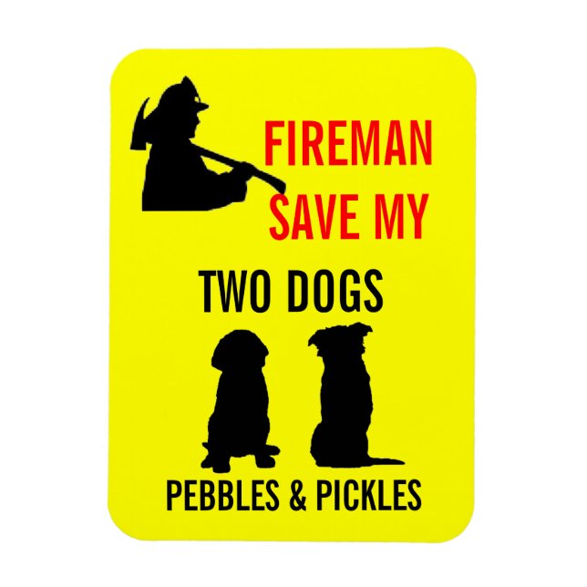 Fireman Spara My TWO Hundar Magnet (Vertikal)