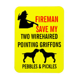 Fireman Spara Two Wirehsted Pointing Griffons Magnet
