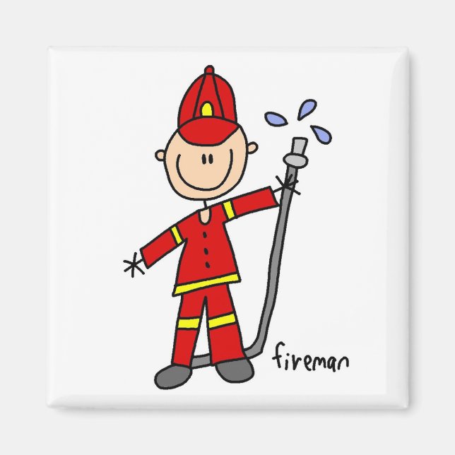 Fireman Stick figur Magnet (Framsidan)