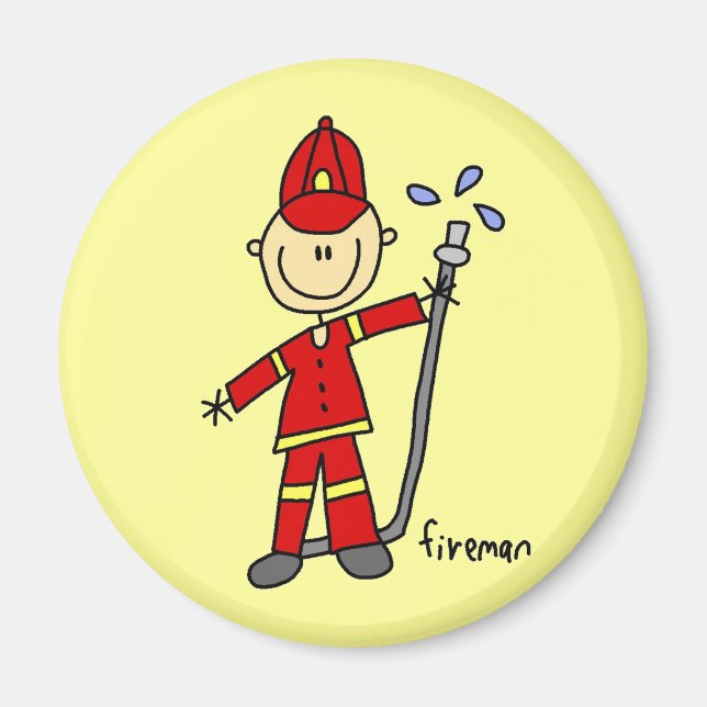 Fireman Stick figur Magnet (Framsidan)