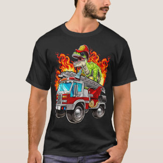 Fireman T Rex Dinosaur Firefighter Hat och Firetru T Shirt