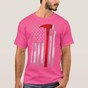 Fireman Thin Red Line American Flagga Ax-gåva till T Shirt
