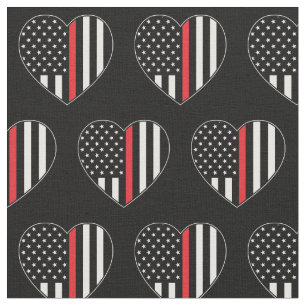 Fireman Thin Red Line American Flagga Firefighter Tyg