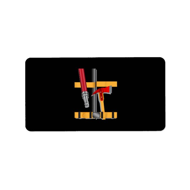 Fireman Uniform Firefighter Costume Halloween DIY Adressetikett (Framsidan)