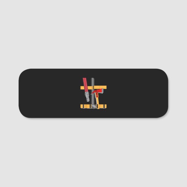 Fireman Uniform Firefighter Costume Halloween DIY Namnbricka (Framsida)