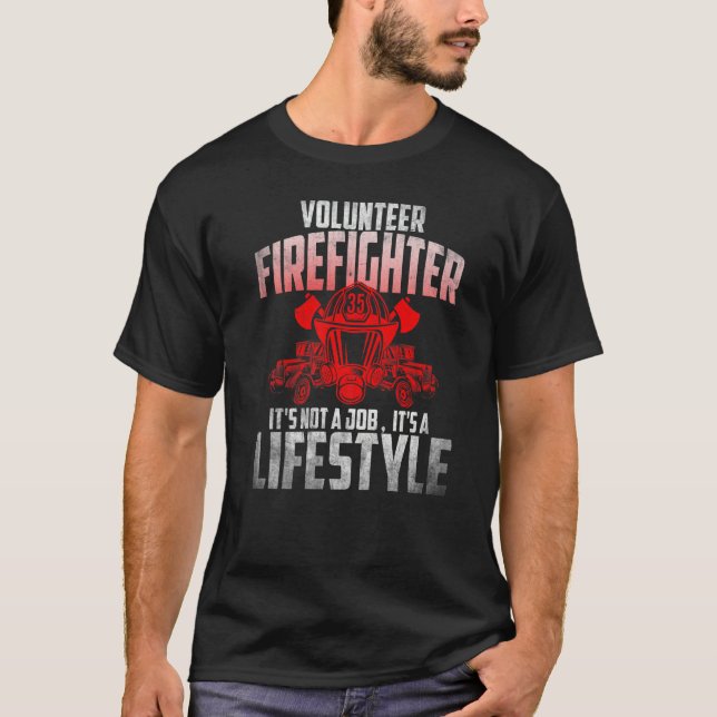 Fireman Volunteer Manar Firefighter Det är inget j T Shirt (Framsida)
